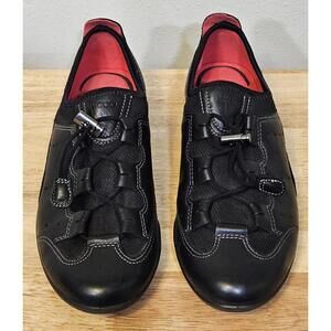 Ecco Bluma Women’s Drawstring Black Sneakers Walking Shoes Size 39 EU, 8.5 US